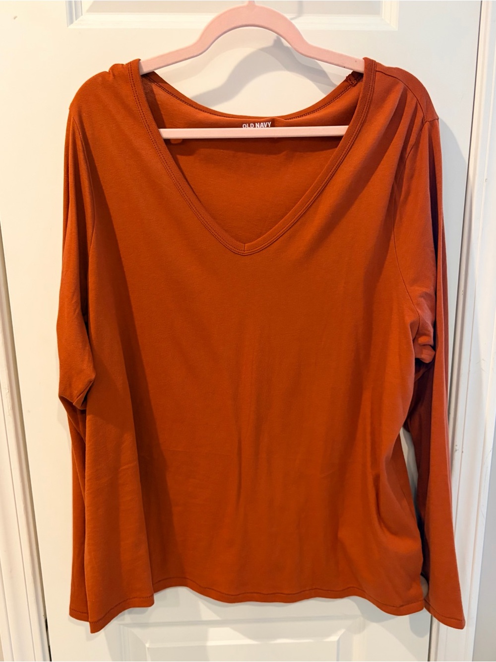 Old Navy Women's Rust V-Neck Long Sleeve Top XXL Tall